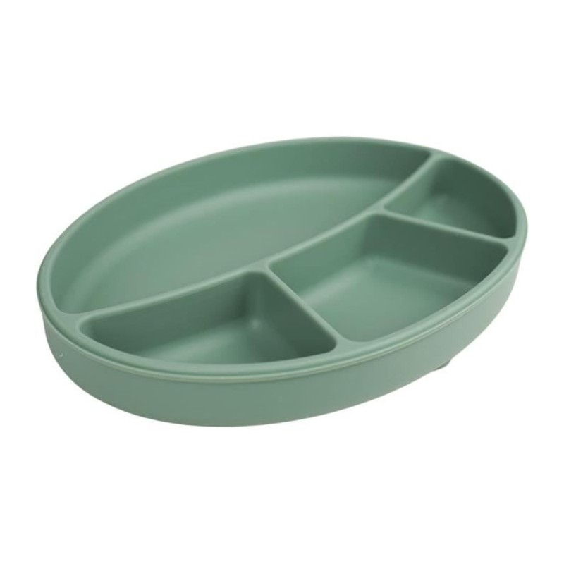 Assiette ventouse - THERMOBABY - Silicone - Vert Cactus - Compartimentée et antidérapante