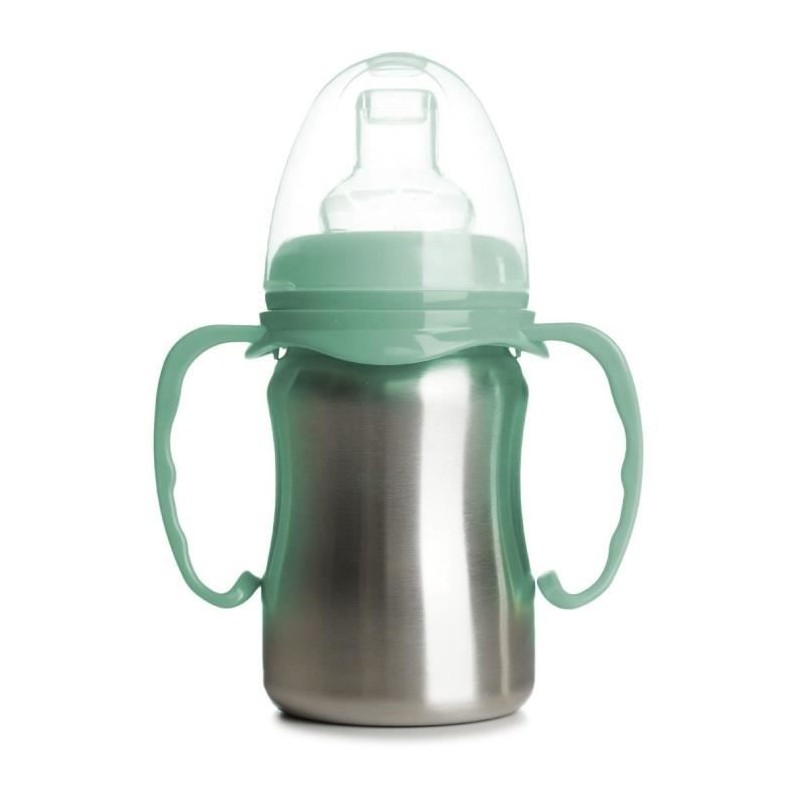 Trinklernbecher - THERMOBABY - Edelstahl - 180 ml - Kaktusgrün - Ergonomisch und auslaufsicher