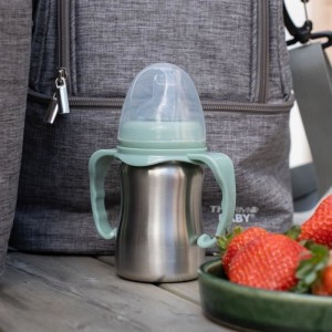 Trinklernbecher - THERMOBABY - Edelstahl - 180 ml - Kaktusgrün - Ergonomisch und auslaufsicher
