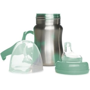 Trinklernbecher - THERMOBABY - Edelstahl - 180 ml - Kaktusgrün - Ergonomisch und auslaufsicher