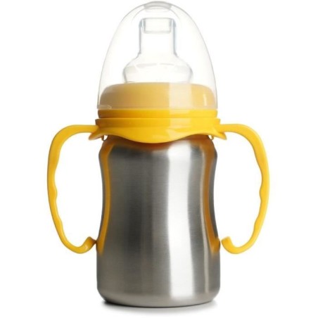 Trinklernbecher - THERMOBABY - Edelstahl - 180 ml - Mangogelb - Ergonomisch und auslaufsicher