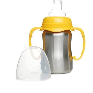 Trinklernbecher - THERMOBABY - Edelstahl - 180 ml - Mangogelb - Ergonomisch und auslaufsicher