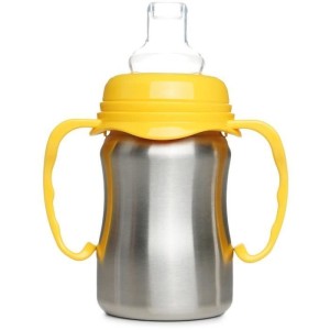 Trinklernbecher - THERMOBABY - Edelstahl - 180 ml - Mangogelb - Ergonomisch und auslaufsicher