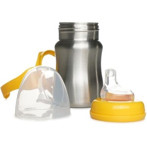 Trinklernbecher - THERMOBABY - Edelstahl - 180 ml - Mangogelb - Ergonomisch und auslaufsicher