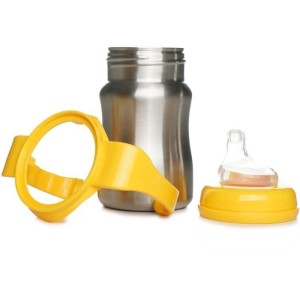 Trinklernbecher - THERMOBABY - Edelstahl - 180 ml - Mangogelb - Ergonomisch und auslaufsicher
