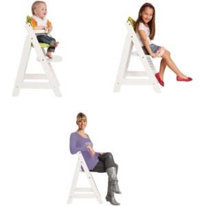 Verstellbarer Holzhochstuhl Sit Up III – ROBA – Höhenverstellbar – Weiß