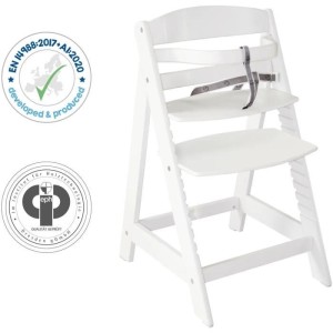 Sit Up III Wooden High Chair - ROBA - Height Adjustable - White