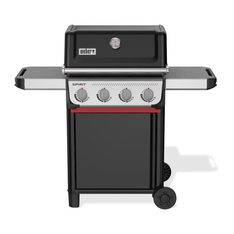 Barbecue a gaz - Weber - Spirit E-410 - Thermometre analogique - Fonte d'aluminium - Tablettes latérales - Noir