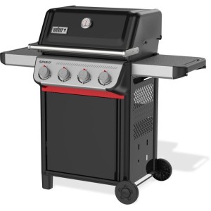 Barbecue a gaz - Weber - Spirit E-410 - Thermometre analogique - Fonte d'aluminium - Tablettes latérales - Noir