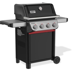 Barbecue a gaz - Weber - Spirit E-410 - Thermometre analogique - Fonte d'aluminium - Tablettes latérales - Noir