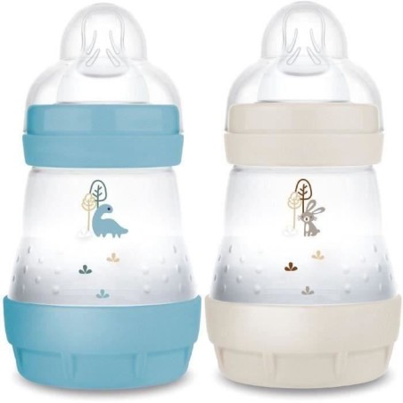 Set mit 2 Babyflaschen – MAM – Easy Start – Anti-Kolik – 160 ml – Flow 1 Sauger – Ozean + Sand