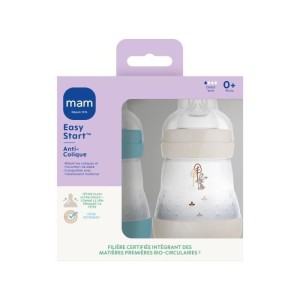 Lot de 2 Biberons - MAM - Easy Start - Anti-colique - 160 ml - Tétine débit 1 - Océan + Sable