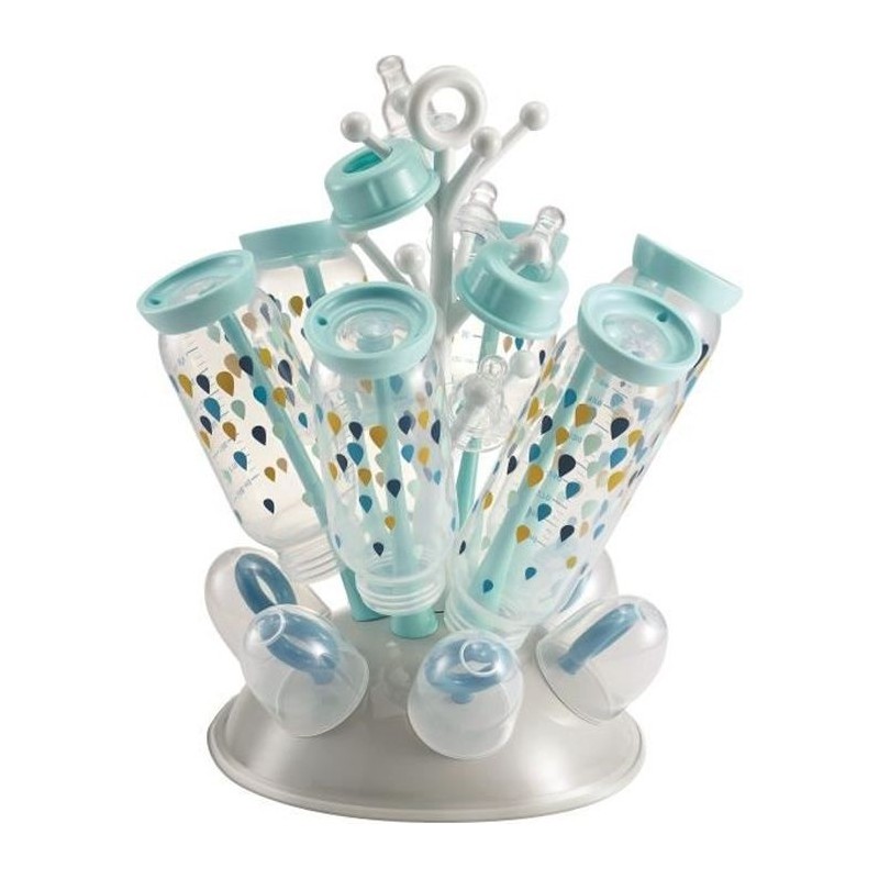 BÉABA, Egoutte-biberons Arbre, Grande capacité 6 biberons et accessoires, Bac de récupération d'eau amovible, Design astucie