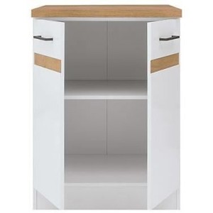 Junona Kitchen Low Cabinet 60 Cm - 2 doors - Worktop - Brilliant White