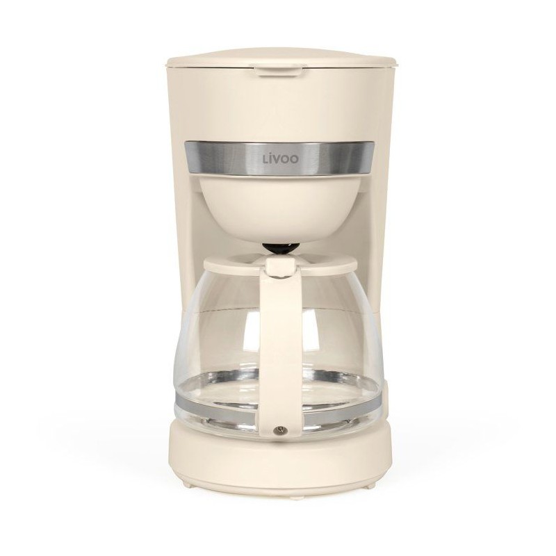Cafetiere électrique - LIVOO - DOD200C - 750 W - 1,25 L - 10 a 12 tasses - Blanc cassé