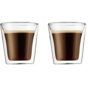 2er-Set Gläser - BODUM - Canteen - Doppelwandig - 0,1 l - Transparent
