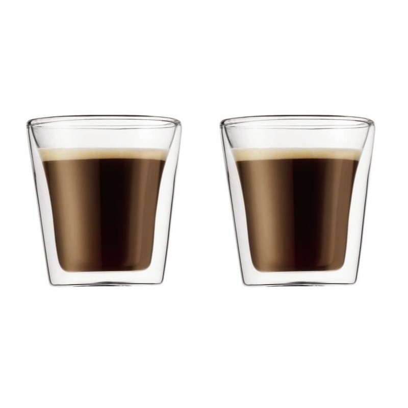 Set 2 verres - BODUM - Canteen - Double paroi - 0.1 l - Transparent