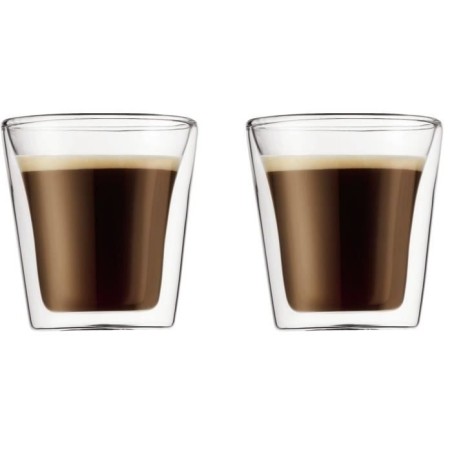 2er-Set Gläser - BODUM - Canteen - Doppelwandig - 0,1 l - Transparent