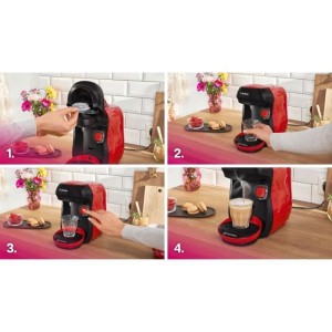 Machine a café multi-boissons - BOSCH - TASSIMO - T10 Happy rouge - 1400 W