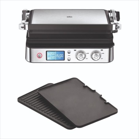 Multifunktionsgrill - BRAUN - Multi Grill 9 - 2000 W - 3 Heizstufen - Schwarz / Stahl