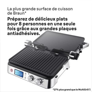 Multifunktionsgrill - BRAUN - Multi Grill 9 - 2000 W - 3 Heizstufen - Schwarz / Stahl