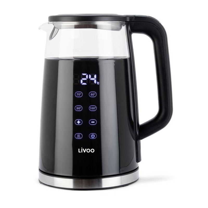 Bouilloire digitale - LIVOO - DOD198 - 2200 W - 1,7 L - Verre transparent