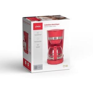 Cafetiere électrique - LIVOO - DOD200RC - 750 W - 1,25 L - 10 a 12 tasses - Rouge chili