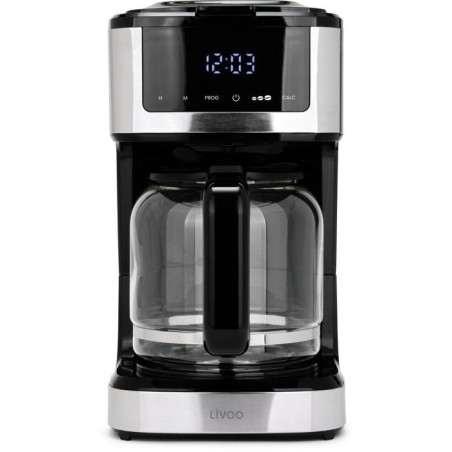 Cafetiere électrique programmable - LIVOO - DOD208 - 900 W - 1,8 L - 12 a 15 tasses - Noir