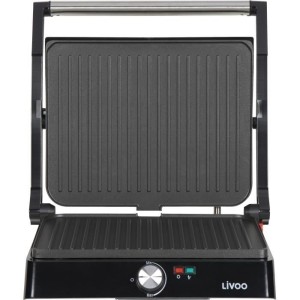 Grill viande et panini - LIVOO - DOC223 - 2200W - 2 plaques - Antiadhésif - Surface de cuisson de 29 x 23 cm - Témoins lumineu