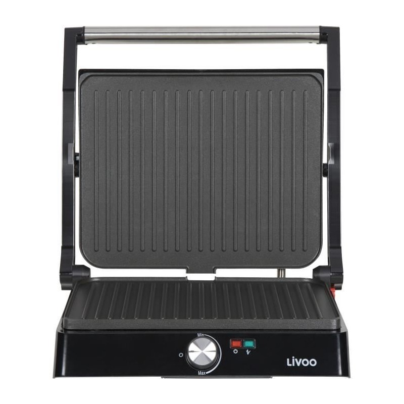 Meat and panini grill - LIVOO - DOC223 - 2200W - 2 plates - Non-stick - Cooking surface 29 x 23 cm - Indicator lights