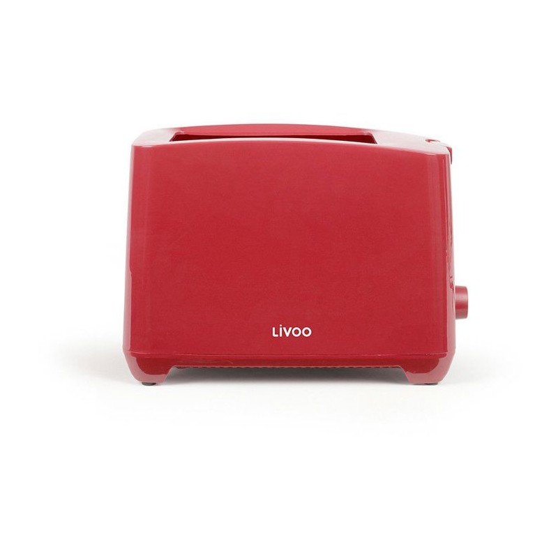 Grille-pain 2 fentes - LIVOO - DOD162RC - 750 W - Thermostat réglable : 7 niveaux - Rouge