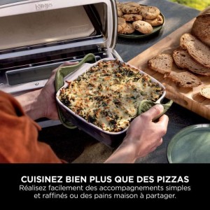Four a pizza électrique - NINJA - MO201EU - 1760 W - 4 modes de cuisson - jusqu'a 370° - Gris