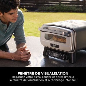 Four a pizza électrique - NINJA - MO201EU - 1760 W - 4 modes de cuisson - jusqu'a 370° - Gris
