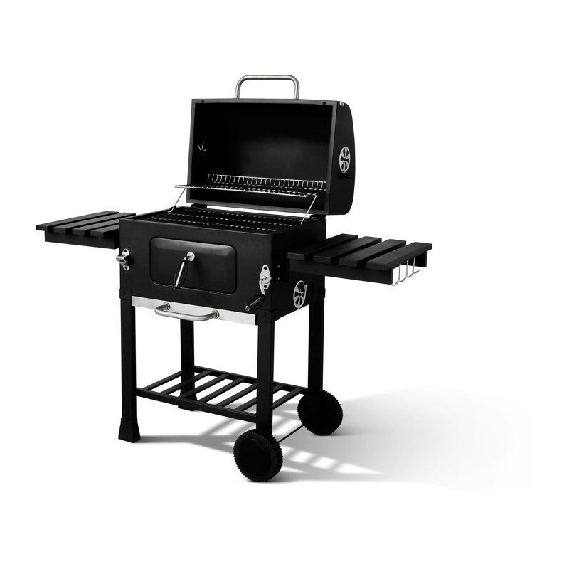 Barbecue charbon - Cookingbox - Clark - Ventilation réglable - Grille de cuisson en fonte - Acier et finitions inox