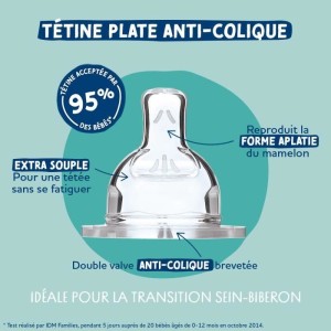 Set of 3 baby bottles - DODIE - EB20 - 270 ml - Flat teat - Pink