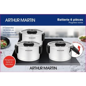 Arthur Martin 3er-Set Töpfe mit klappbaren Griffen – AM6321