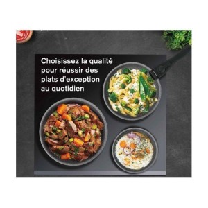 Batterie de cuisine - Tous feux dont induction - Arthur Martin - AM521S - Aluminium - Anti-adhérent - 3 pieces - Poignée amovi