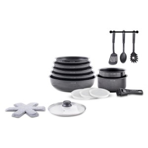 Kochgeschirr – Alle Herdarten einschließlich Induktion – ART & CUISINE – AC1824 – Aluminium – 18 Teile – Antihaftbe