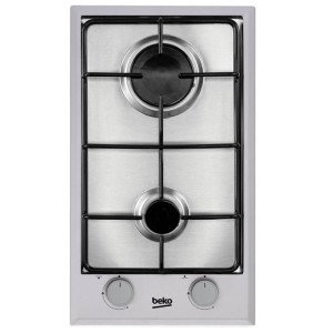 Table de cuisson a gaz - BEKO - 2 foyers - 30 cm - Inox - HDCG32220FX