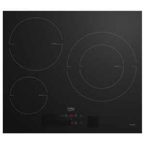 Plaque a induction - BEKO - 3 foyers - 60 cm - Noir - HII63405MT