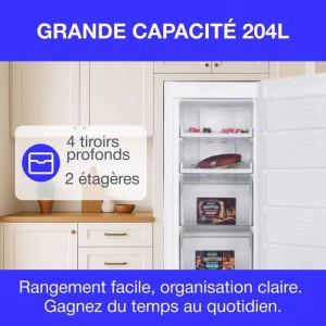 Congélateur armoire - CONTINENTAL EDISON - CECUF204NFWD - 204 L - Total No Frost - Classe D - Blanc
