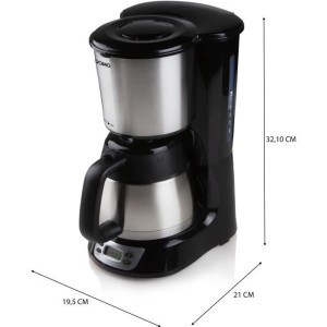 Filterkaffeemaschine – DOMO – DO709K – 1000 W – 1 l – 8 Tassen – LCD-Bildschirm – 24-Stunden-Timer – Edelstahl