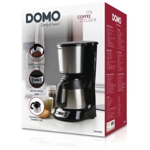 Filterkaffeemaschine – DOMO – DO709K – 1000 W – 1 l – 8 Tassen – LCD-Bildschirm – 24-Stunden-Timer – Edelstahl