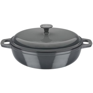 Solid cast iron casserole dish - GSW - GRAY SHADOW - 30 cm - Round - Induction - Gray