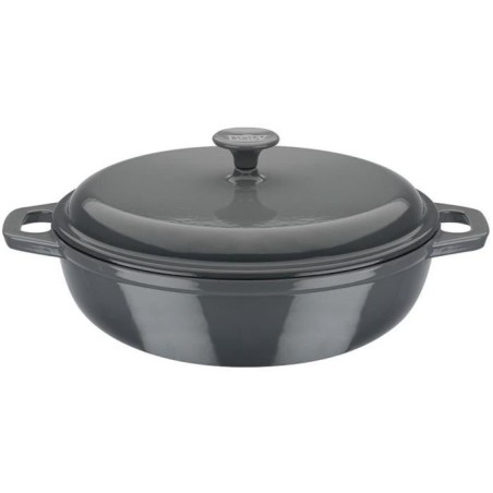 Solid cast iron casserole dish - GSW - GRAY SHADOW - 30 cm - Round - Induction - Gray