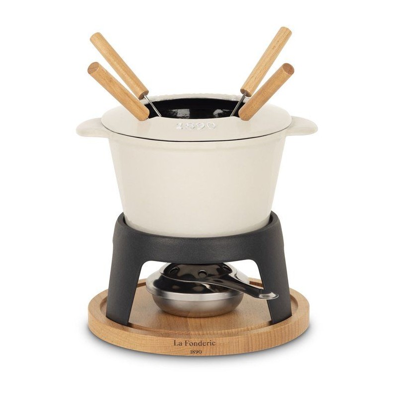 Fondue en fonte émaillée - LA FONDERIE 1890 - MONT JOLY - 1,2 L - 4 personnes - Beige