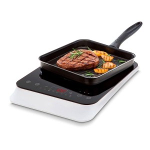 Induktionskochfeld – MEDION MD18490 – 1 Brenner – 2000 W – 60/240 °C – 8 Programme – L 29 x T 36 x H 6 cm – Weiß