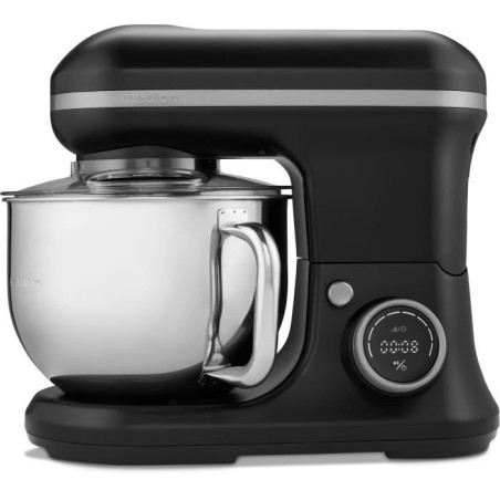 Gebäckroboter - MEDION - MD18420 - 1200 W - 5 L - 8 Geschwindigkeiten - Eisbecher - Schwarz