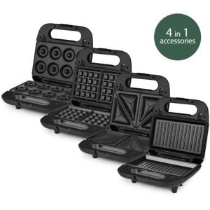 Appareil a croque-monsieur 4 en 1 WEASY - JOY600 - 4 plaques interchangeables - Revetement anti-adhésif - 750W