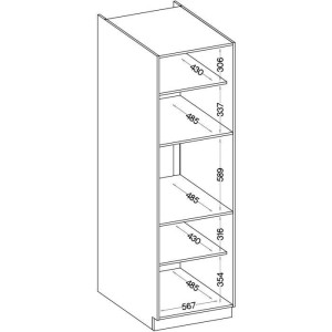 Ofensäule - MODENA - 60 cm - 2 Türen - Artisan-Eiche und Mattschwarz - CUISINIER